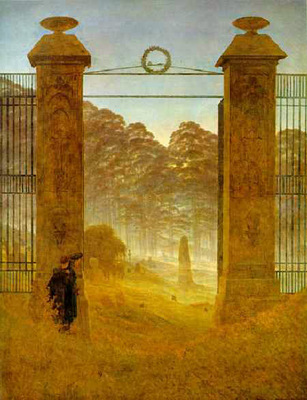 Cemetery at Dusk. Friedrich